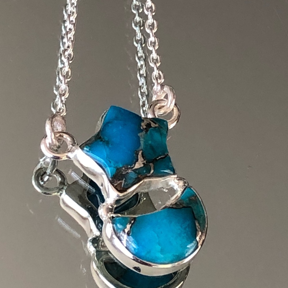 Genuine Sterling Silver Turquoise necklace - Picture 5 of 6